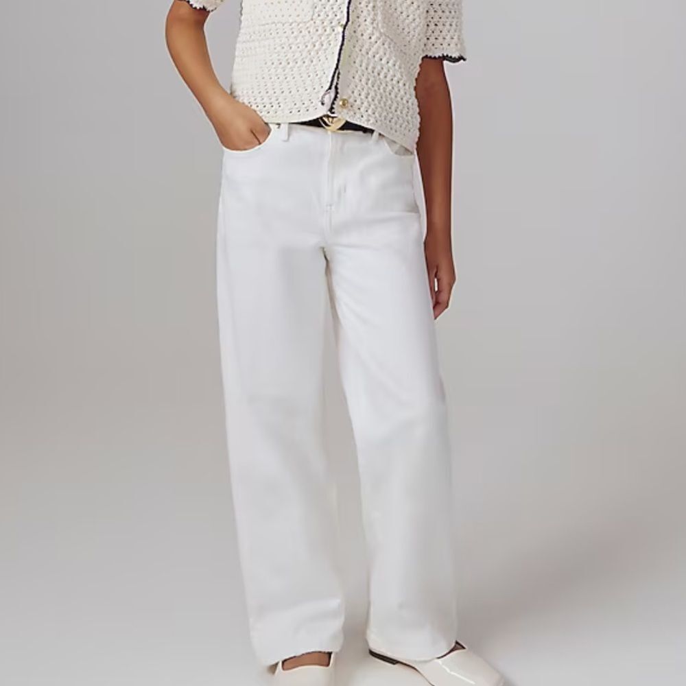 J Crew Crewcuts‎ Girls' slim wide-leg jean in white Size 6